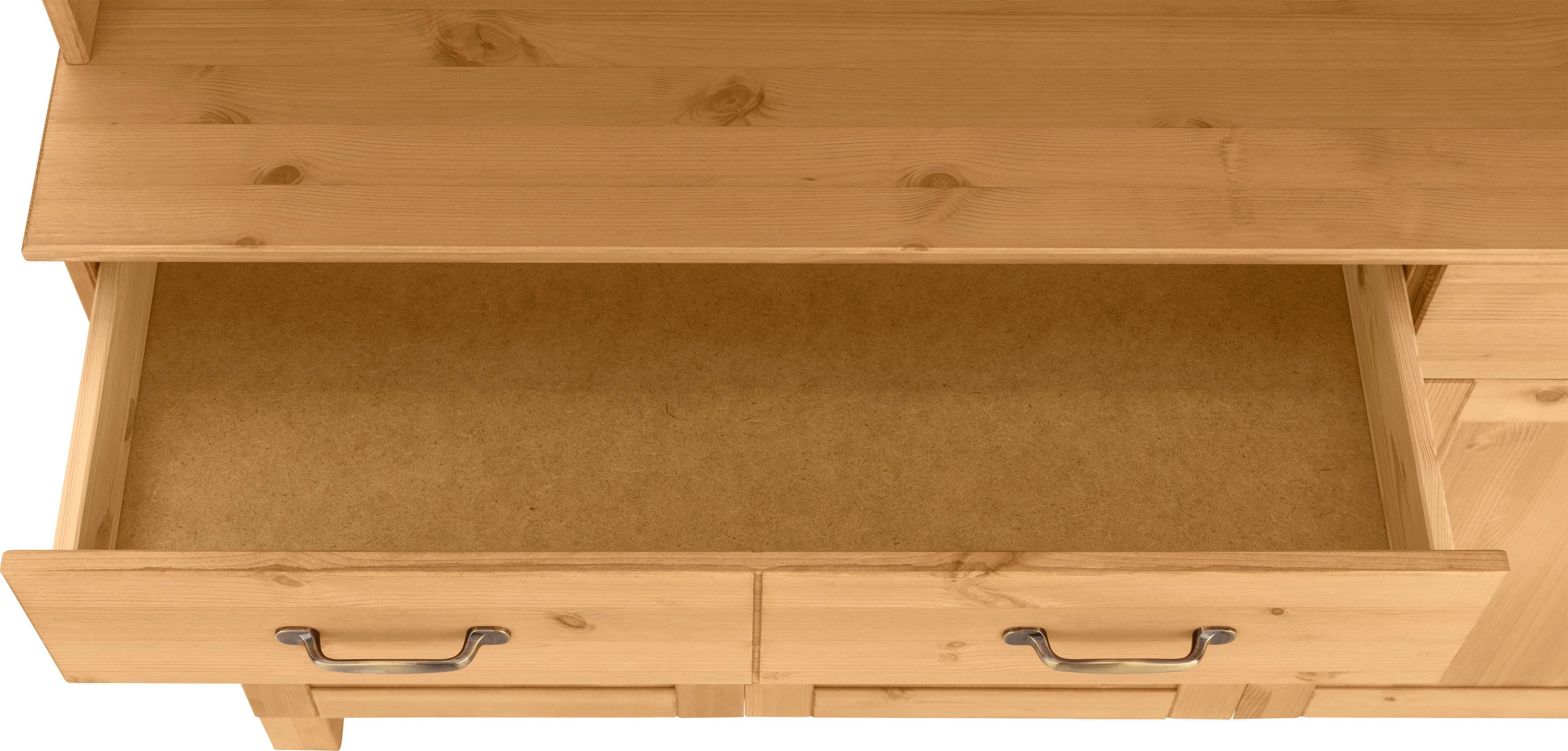 Home affaire Küchenbuffet Alby Breite 125 cm, 2 Glastüren, 2 Schubladen