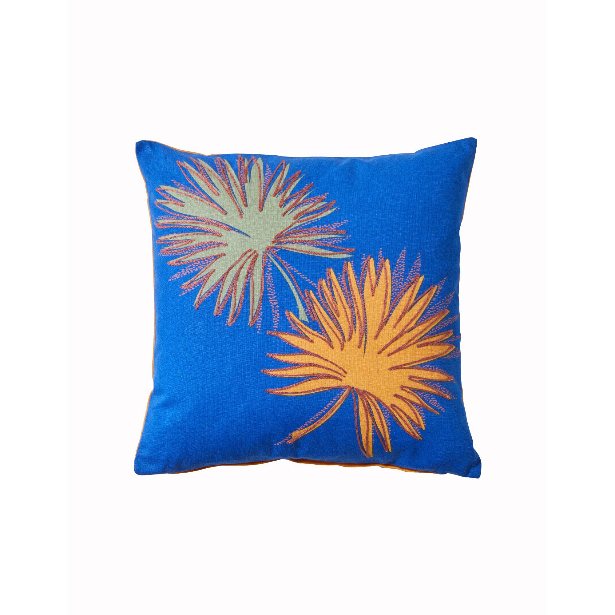 Housse de coussin brodé feuilles de palmier, collection Ninole