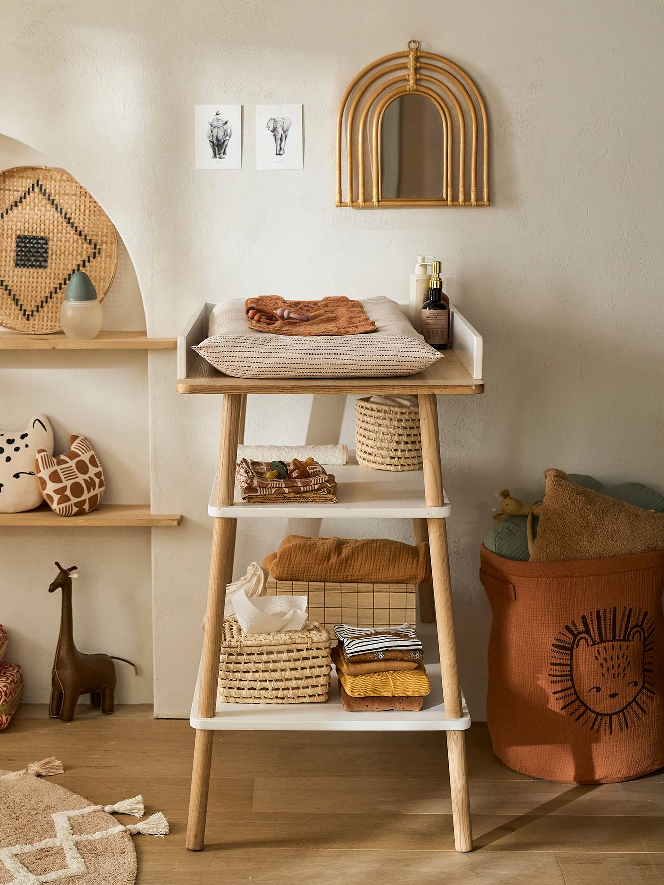 Vertbaudet Babyzimmer Wickeltisch KONFETTI - weiß/natur