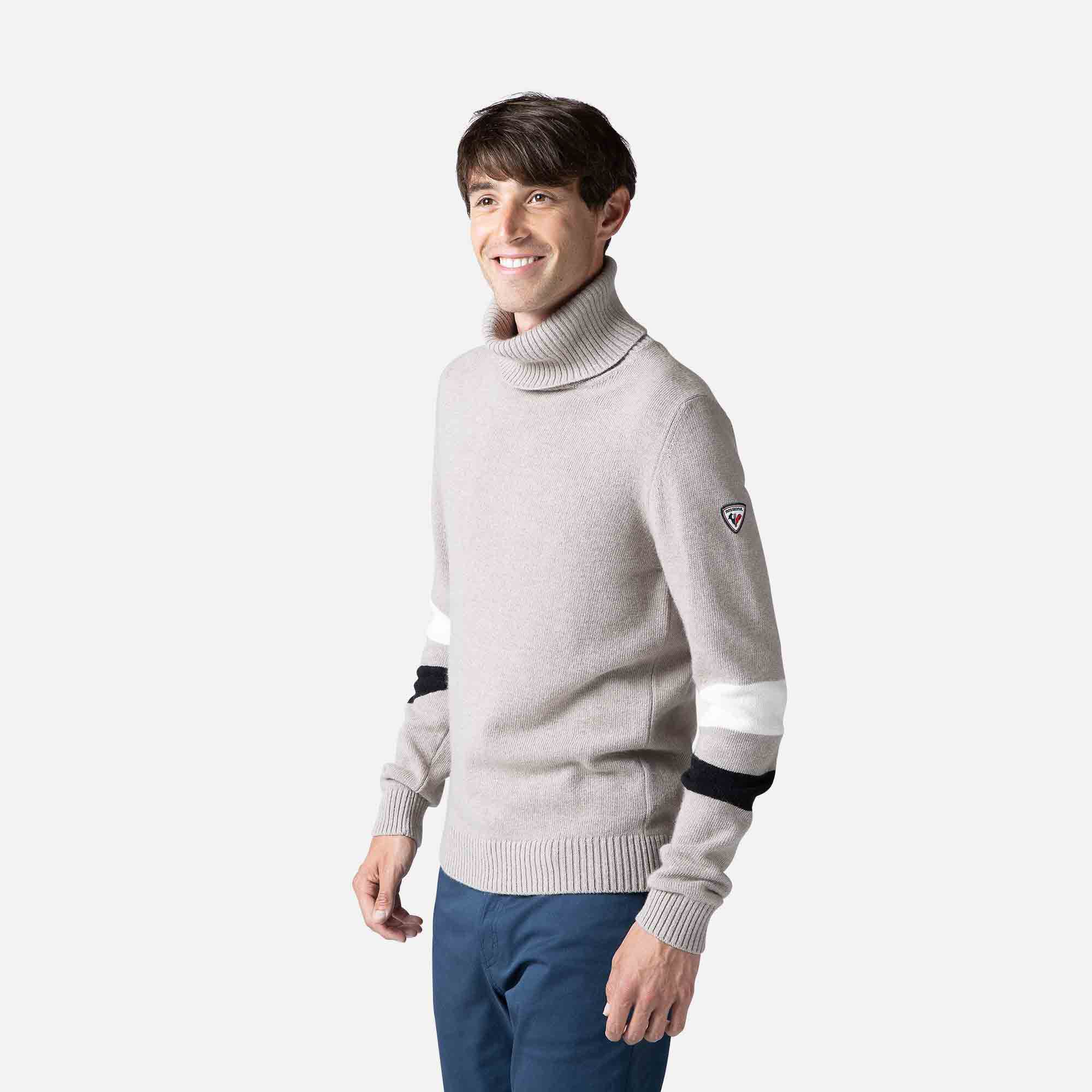 Pull en maille à col roulé Signature homme