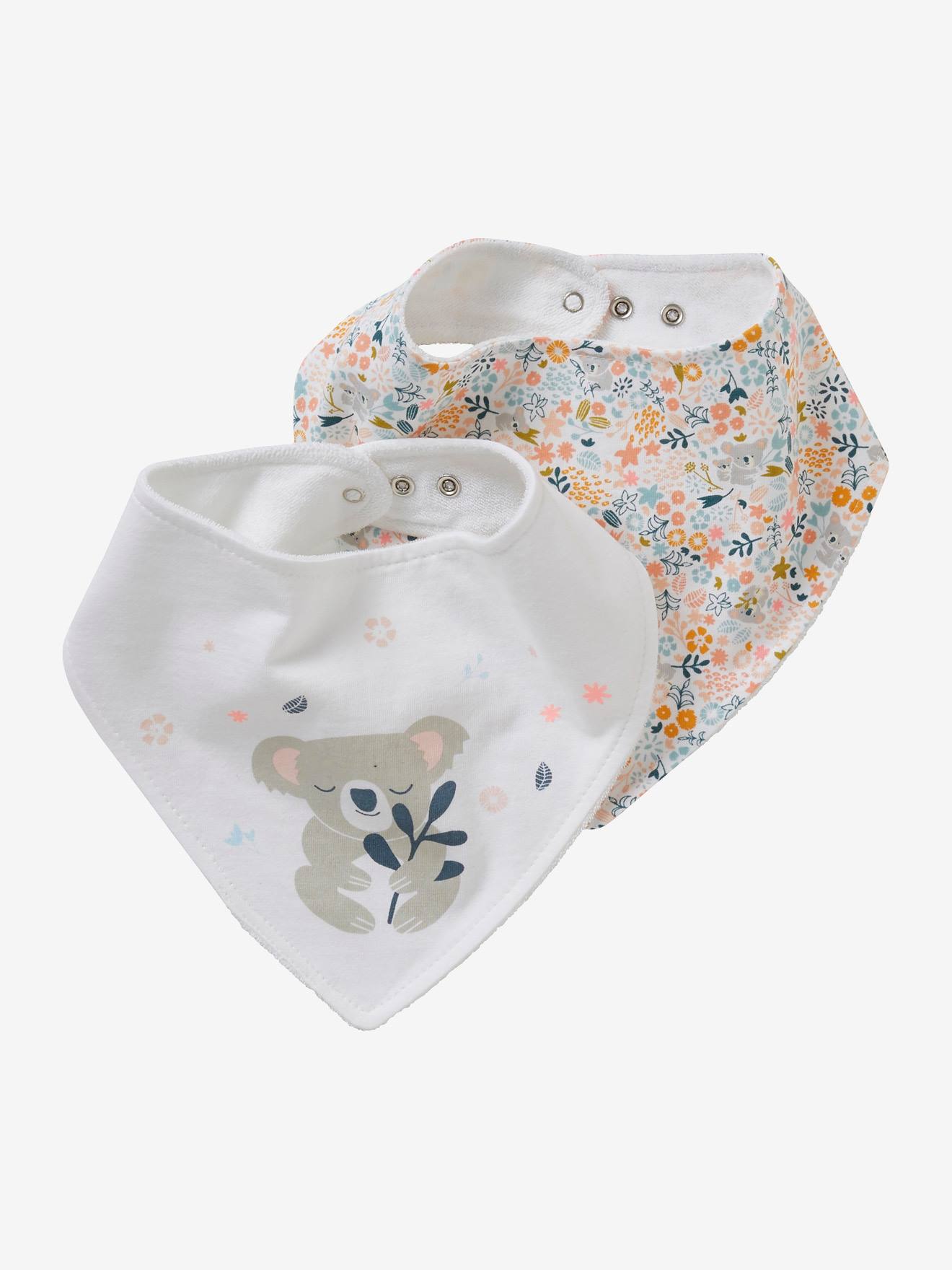 Lot de 2 bavoirs bandana imprimé koala