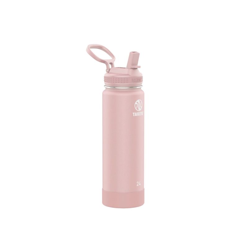 Takeya Actives Straw Insulated Bottle 24oz \/ 700ml Blush (51221)