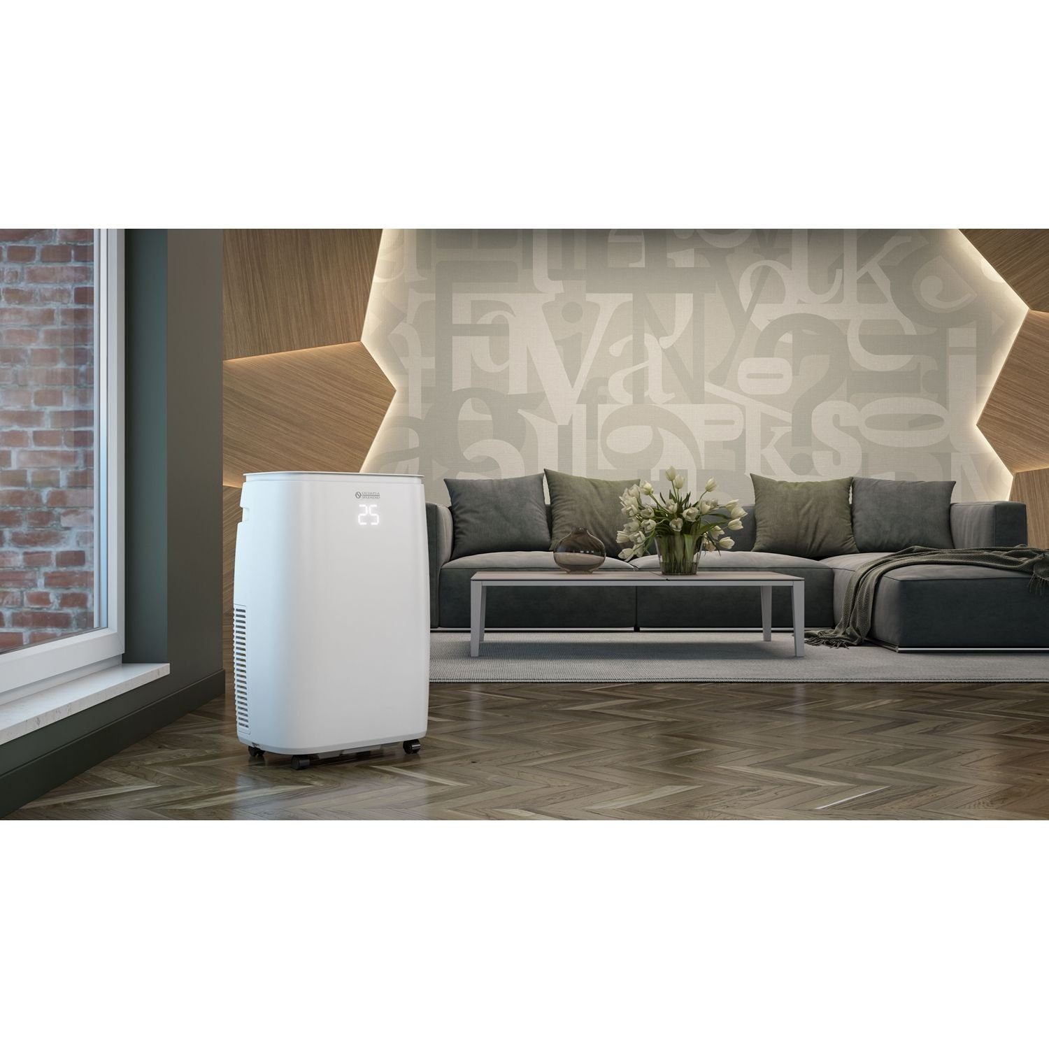 OLIMPIA SPLENDID Klimagerät DOLCECLIMA BREZZA 14 HP WIFI 10000 BTU/h kühlen heizen 3,5kW, Wärmepumpe, WLAN und VOICE CONTROL, beleuchtetes Display, Touchscreen