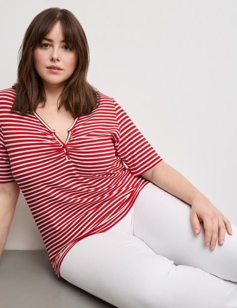 Henley Shirt mit Ringel-Dessin