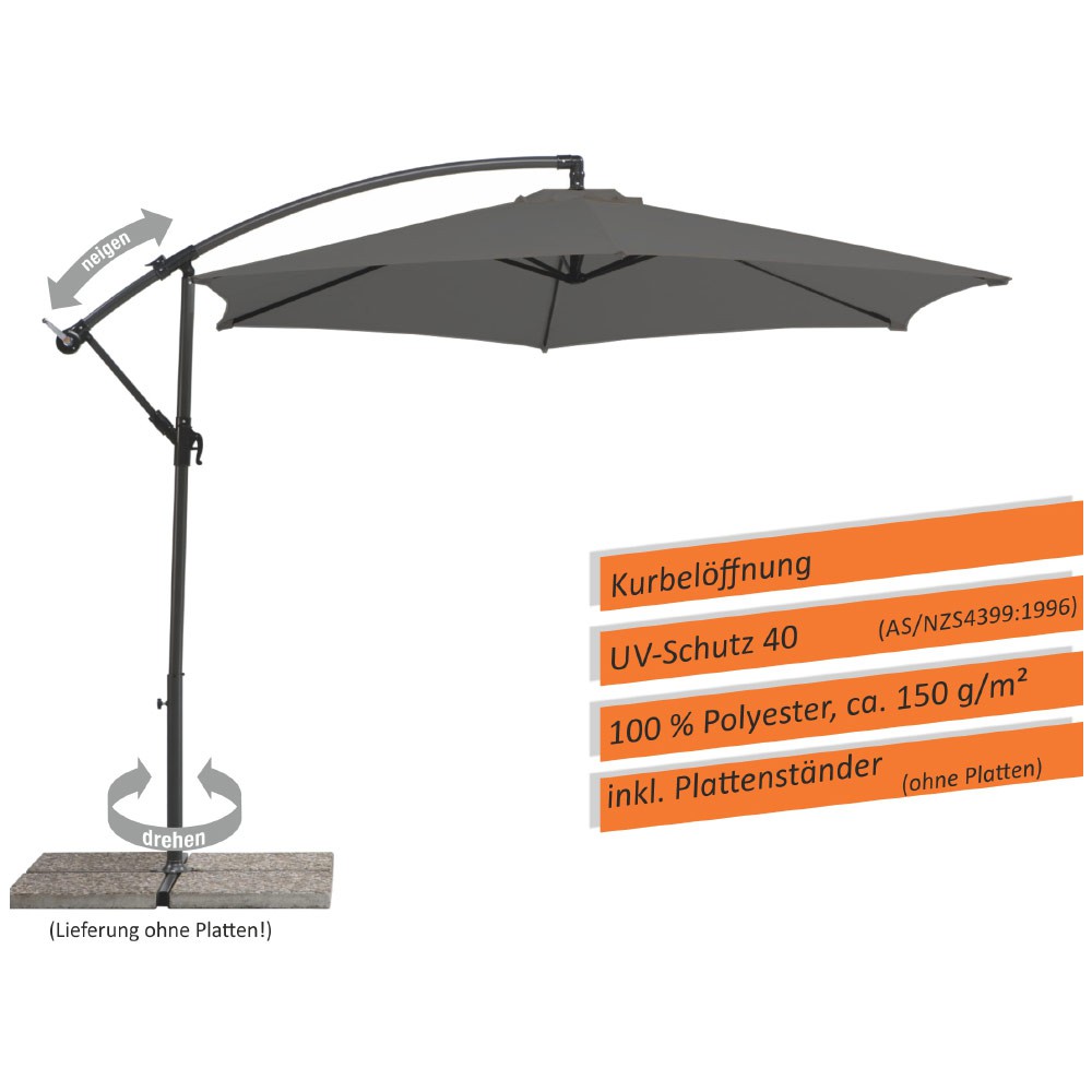 Schneider Schirme Schneider Ampelschirm VENUS ca. 300 cm Ø, anthrazit