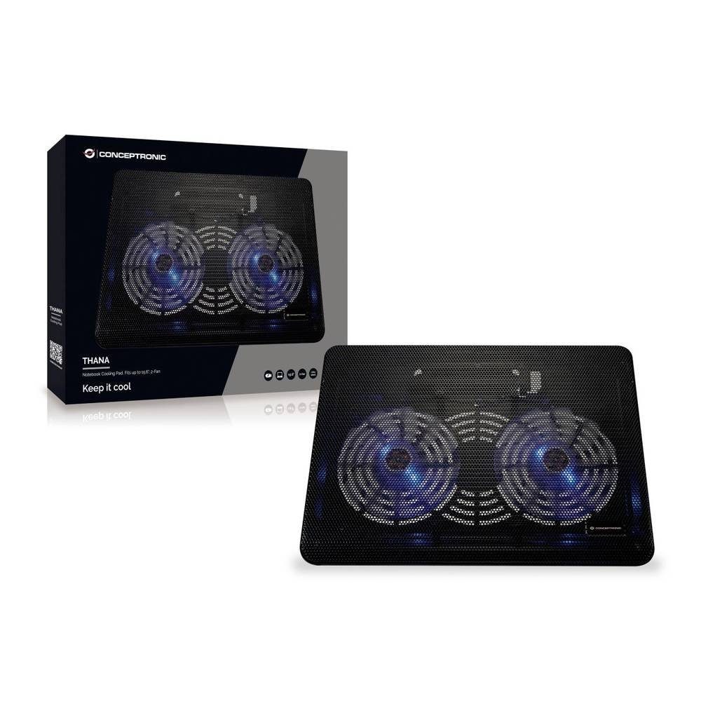 Conceptronic Laptoptisch THANA NotebookKühlunterlage, 2 Lüfter
