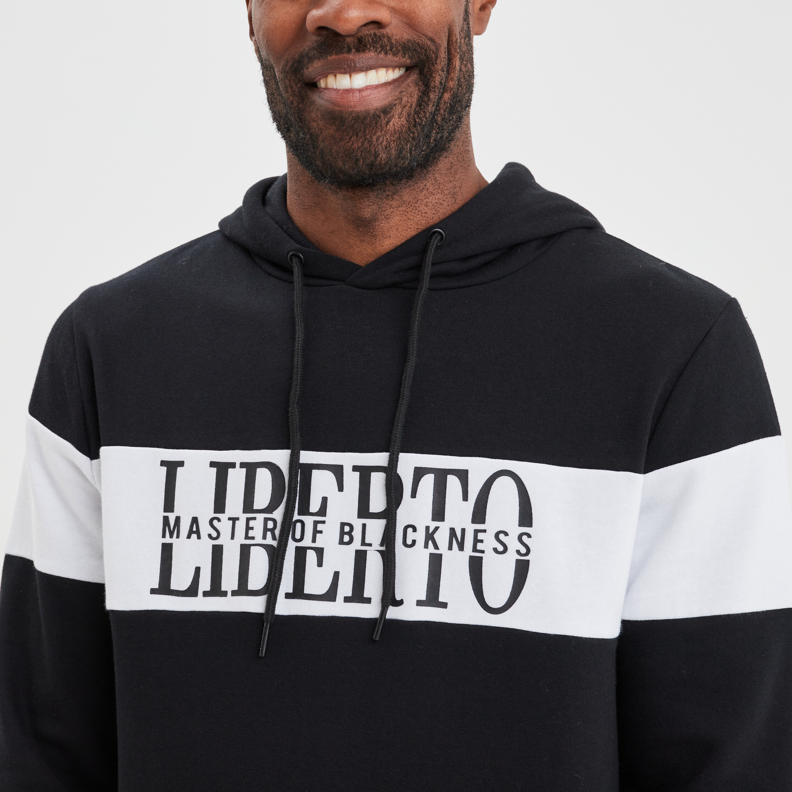 Sweat tricolor à capuche hoodie noir homme | La Halle