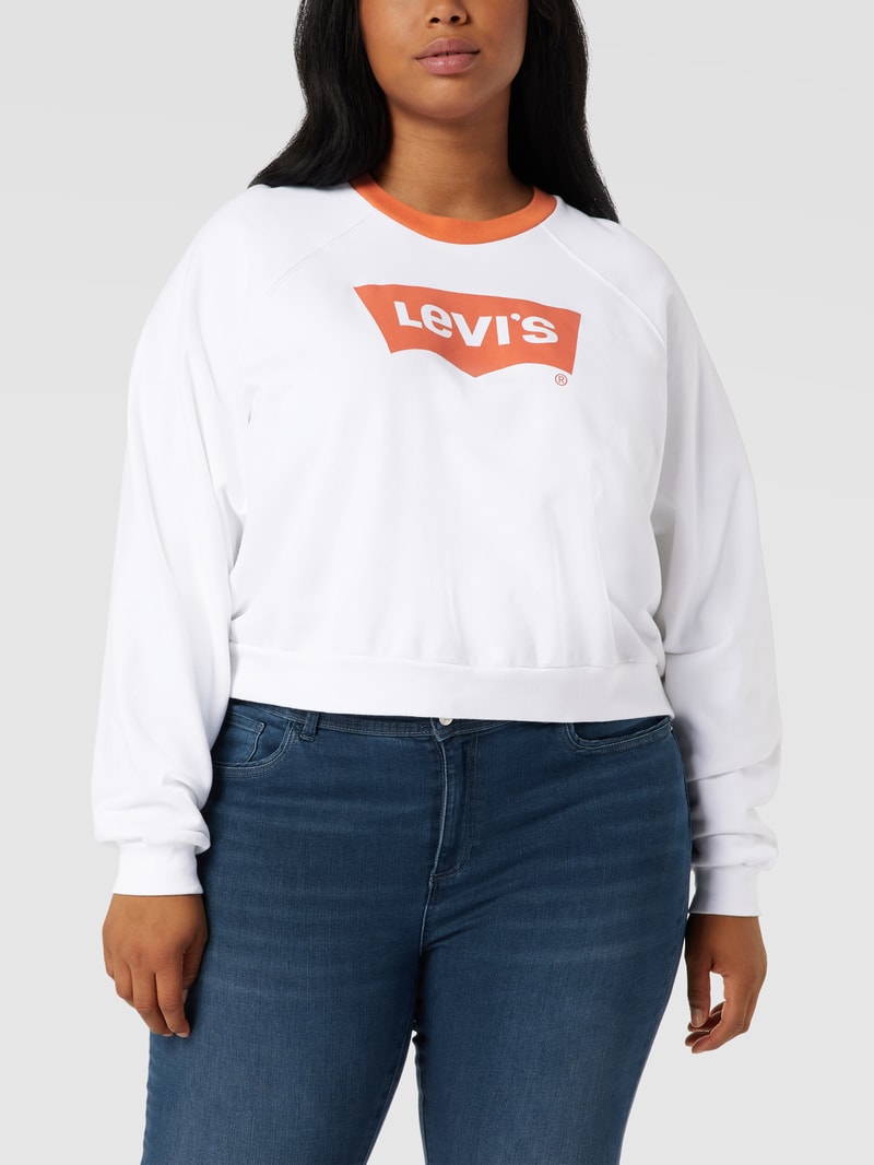 PLUS SIZE Sweatshirt mit Label-Print Modell 'VINTAGE' in weiß