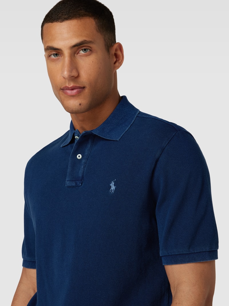 Poloshirt im Used-Look in dunkelblau
