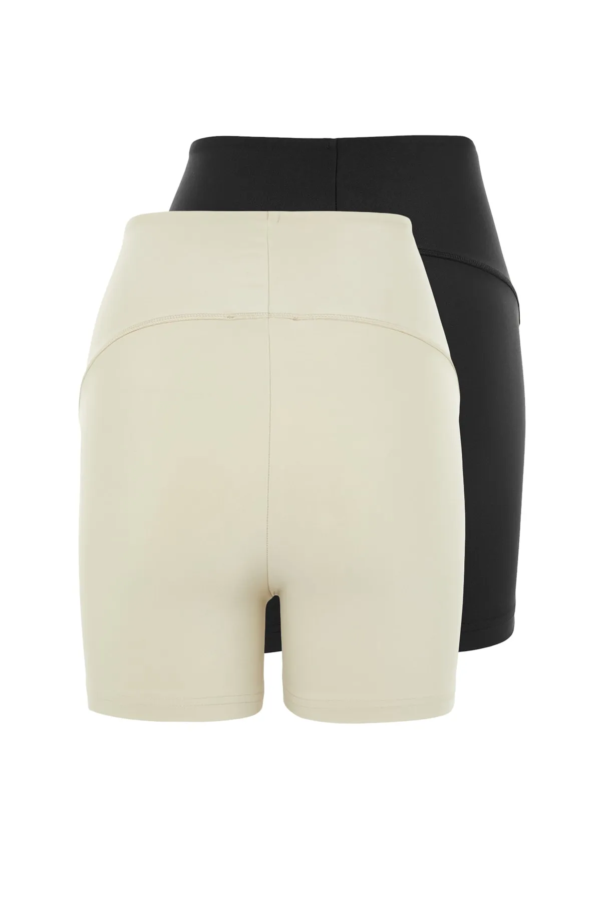 Trendyol Collection  Black-Stone 2er-Pack Recovery Strick-Sportshorts/kurze Leggings TWOSS21SR0698