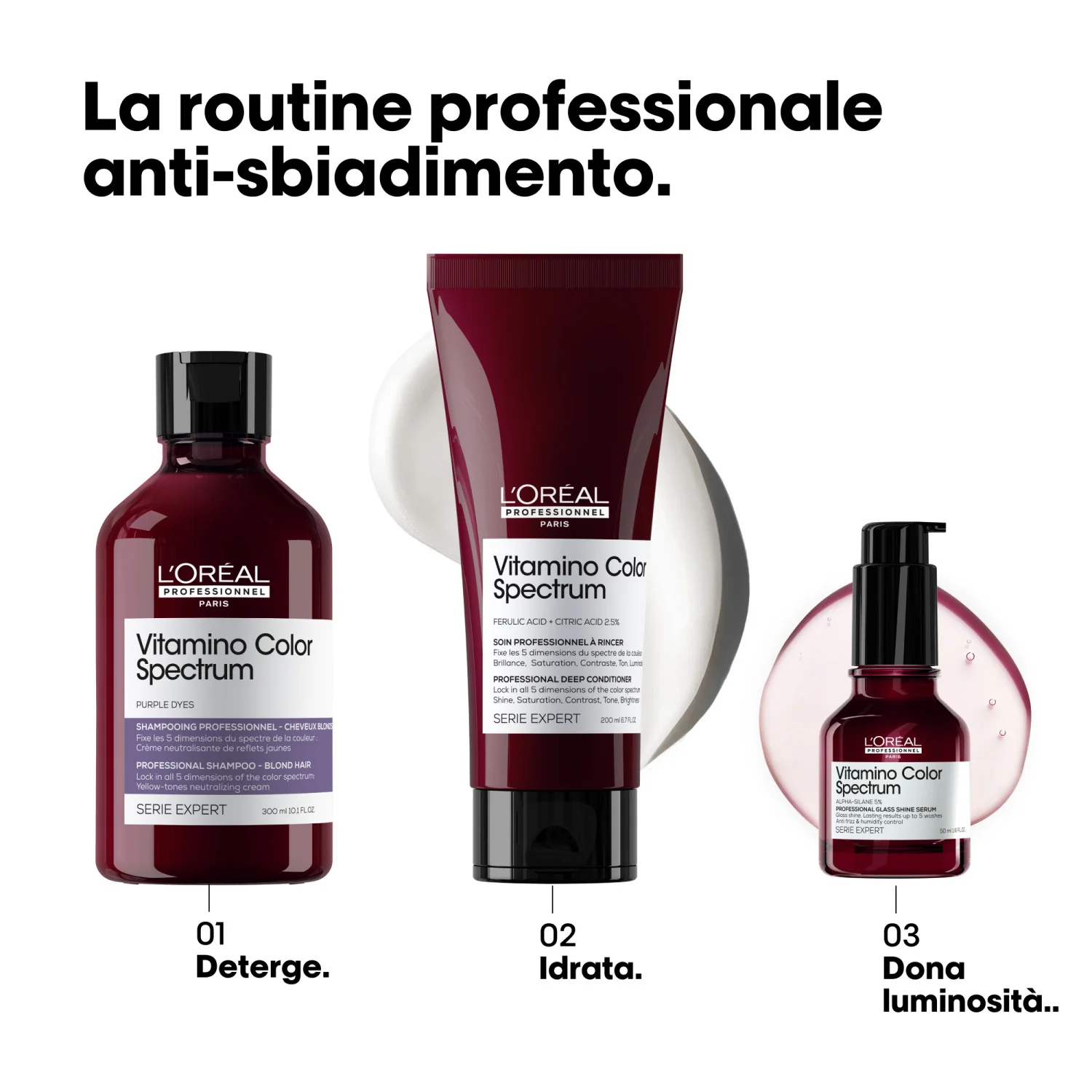 SERIE EXPERT Nou Șampon Vitamino Color Spectrum Coloranți Mov - Șampon Protecție Culoare