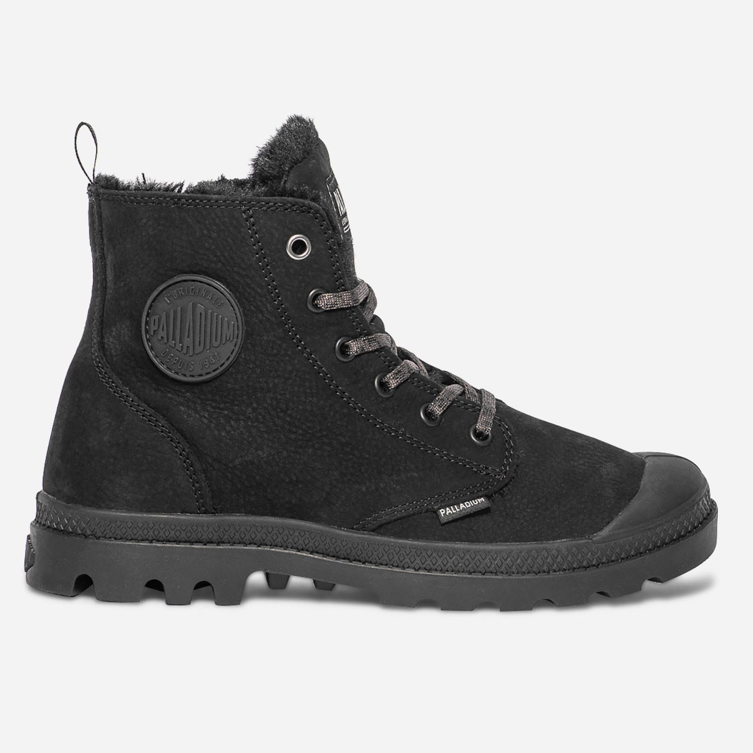 Boots PALLADIUM noir en cuir fourré