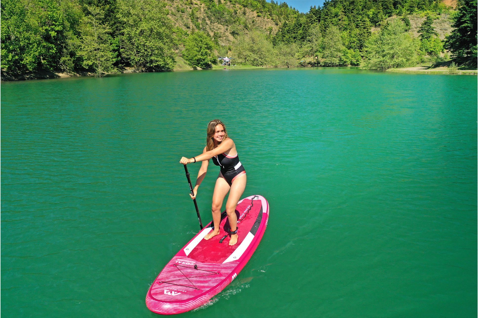 Aqua Marina Inflatable SUP-Board Coral Stand-Up, (Set, 7 tlg., mit Paddel, Pumpe und Transportrucksack)