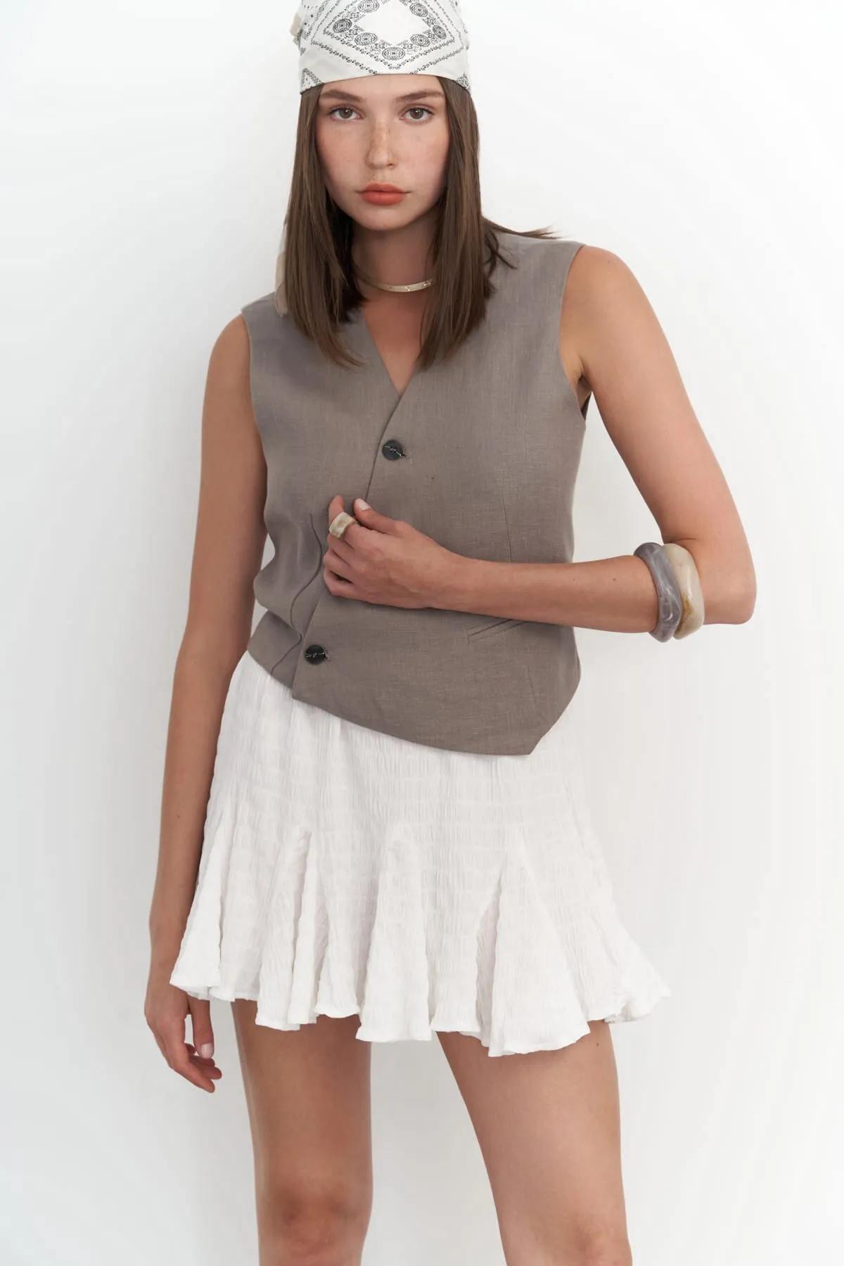 MAİ COLLECTİON  Jaipur Weißer Minirock