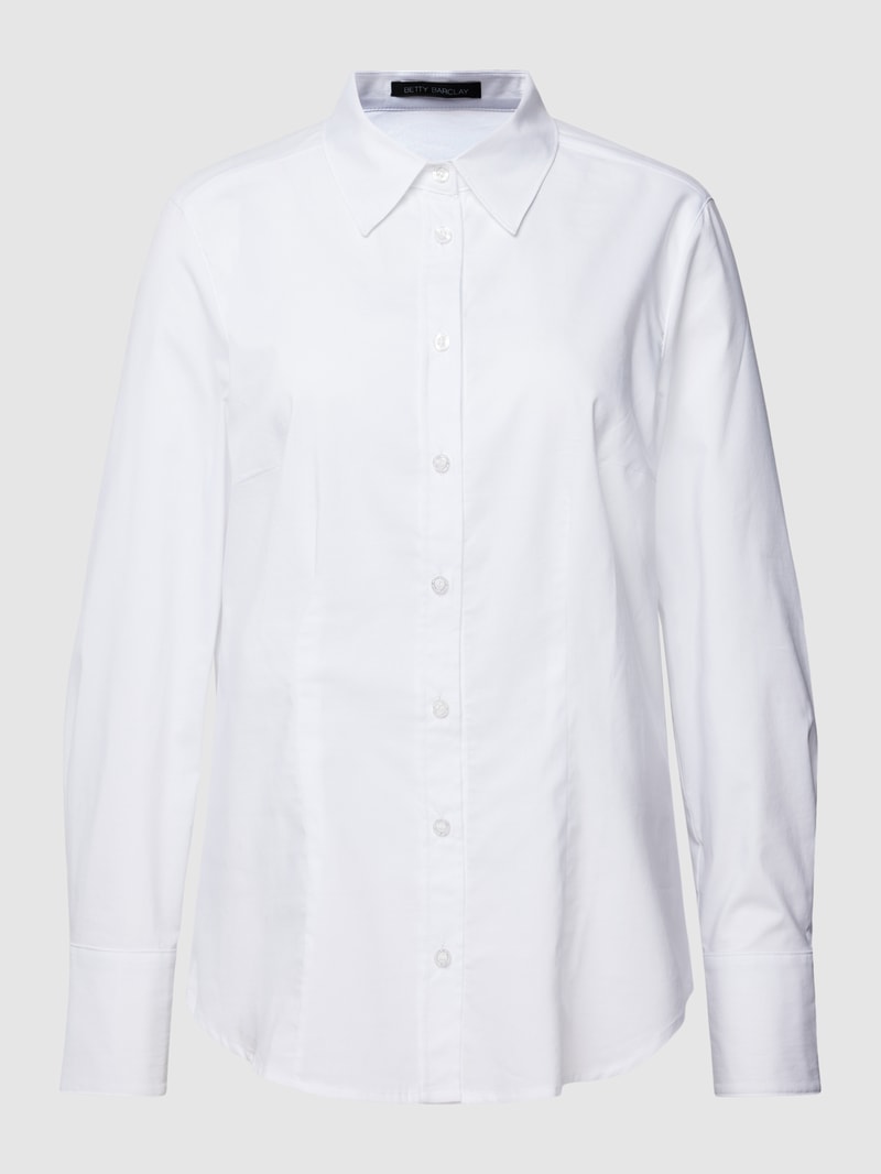 Bluse mit Hemdblusenkragen in weiß