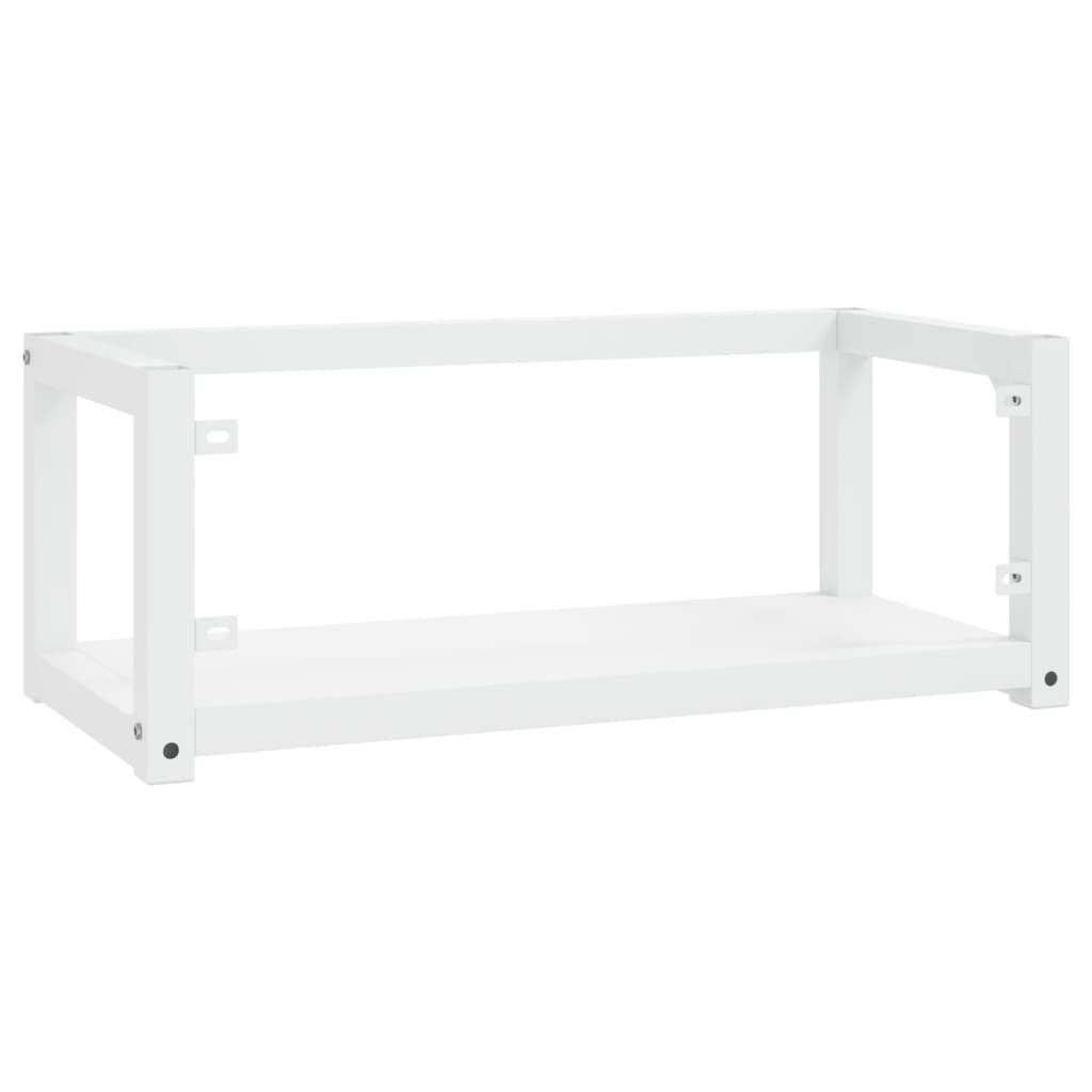 vidaXL Badezimmerspiegelschrank Badezimmer Wand-Waschtischgestell Weiß 79x38x31 cm Eisen (1-St)