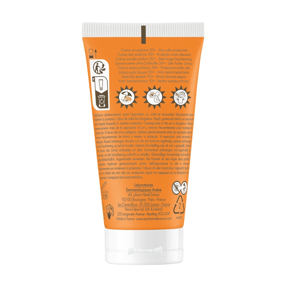 Avène Eau Thermale Avène  Solaire Crème 50+ Pe aux sensibles sèches sans parfum 50ml Crème solaire