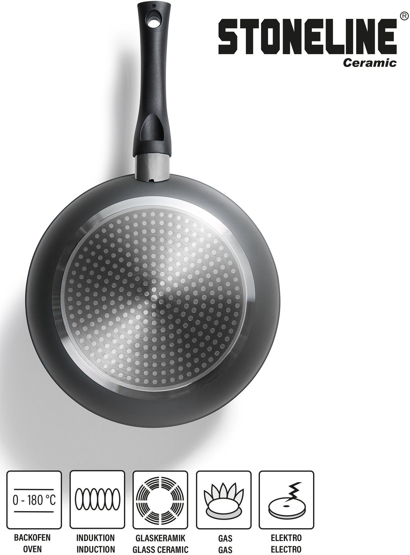 STONELINE Topf-Set, Aluminium (Set, 14-tlg), Keramik-Antihaftbeschichtung, Induktion