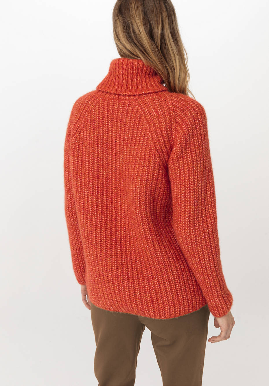 Rollkragenpullover aus Alpaka mit Bio-Baumwolle