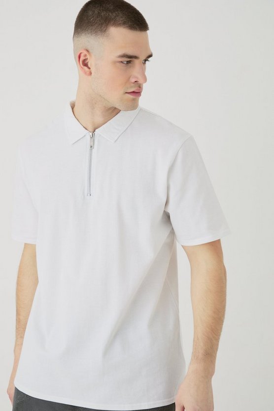Tall Pique Poloshirt mit 1/4 Reißverschluss
