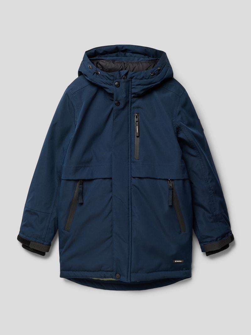 Softshell-Jacke mit Kapuze in blau