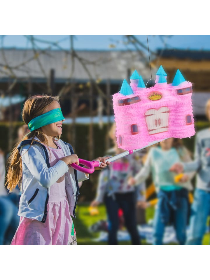 relaxdays Pinata Schloss in Rosa günstig kaufen onesize