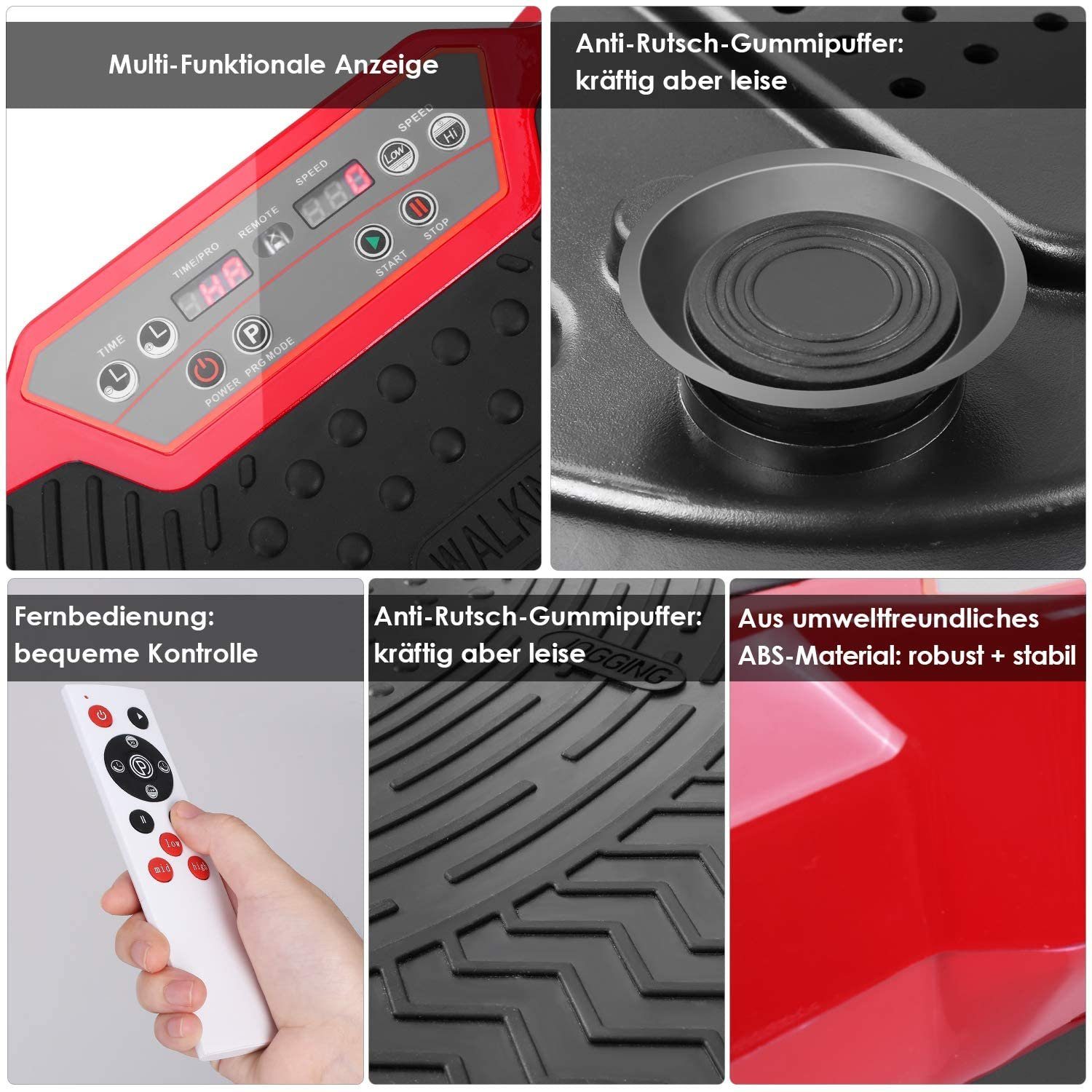 MVPower Vibrationsplatte, 120 Intensitätsstufen, (Ganzkörpertraining zu Hause, Body Shaping Muskel Bauen), mit Ultra leisem Motor Fernbedienung