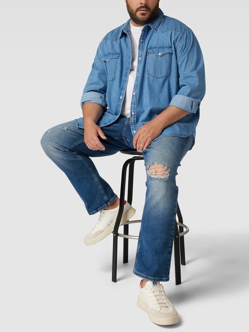 PLUS SIZE Jeans im Destroyed-Look Modell 'Austin' in blau