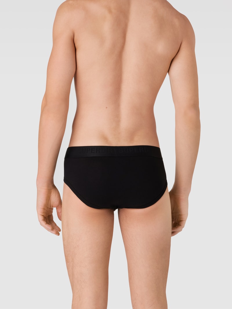 Slip mit Logo-Bund im 3er-Pack Modell 'BRIEF MULTI TRIPLE PACK' in mittelgrau meliert