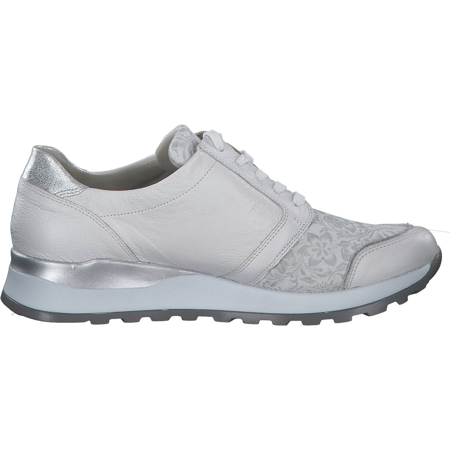 Waldläufer Hiroko Soft H64007, Sneakers Low, Damen, WEISS SILBER WEISS