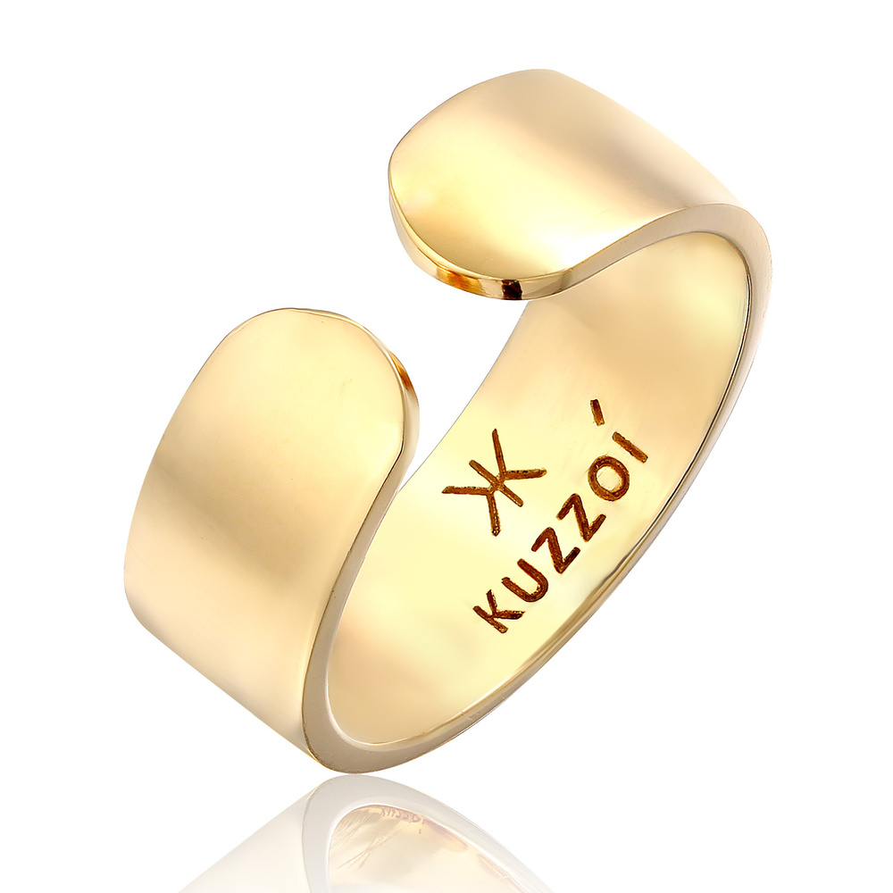 KUZZOI KUZZOI Bague Hommes Bande Design Ouvert Intemporel en Argent Sterling 925 Bague