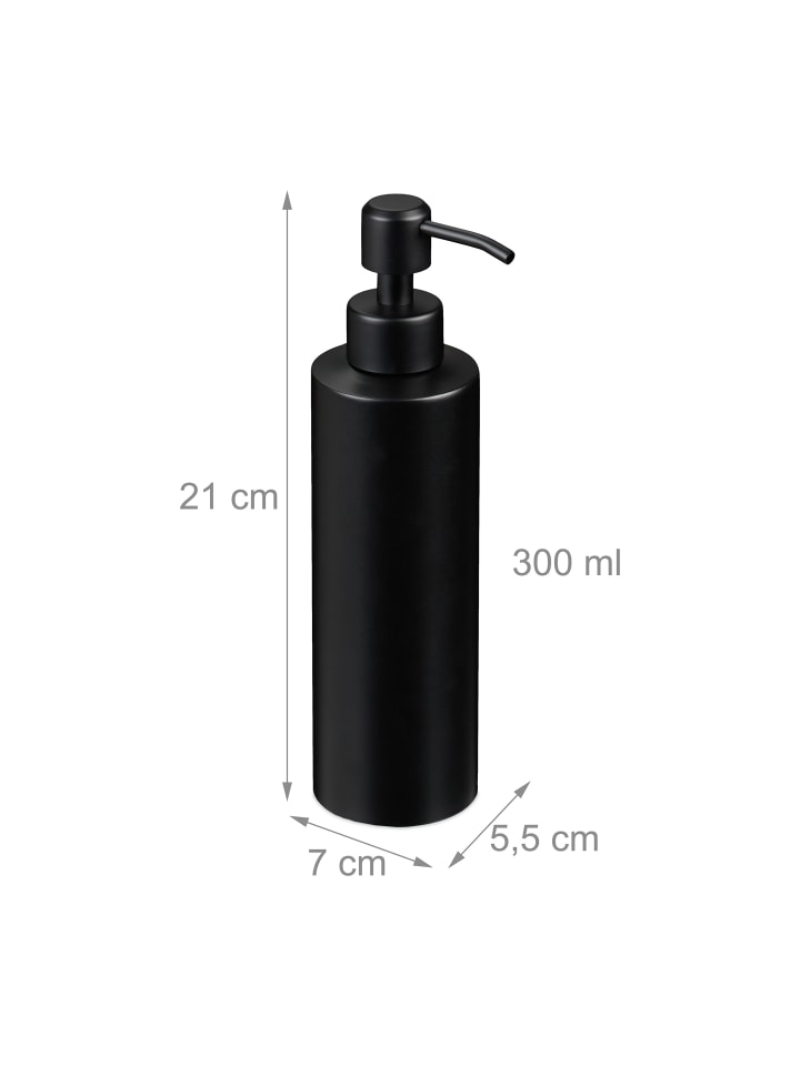 relaxdays Seifenspender in Schwarz - 300 ml günstig kaufen onesize