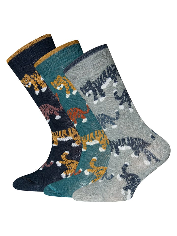 ewers 3er-Set Socken 3er Pack Tiger in blau-grau-grün günstig kaufen