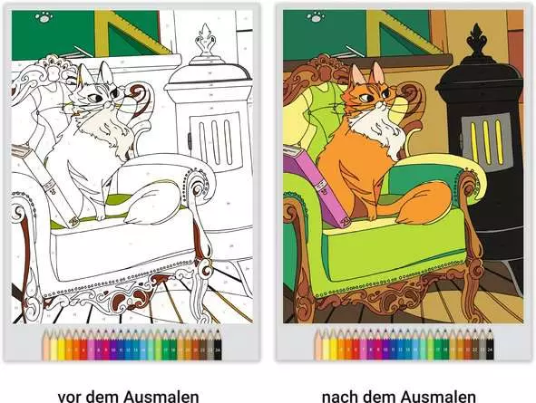 Malen nach Zahlen: Mitternachtskatzen