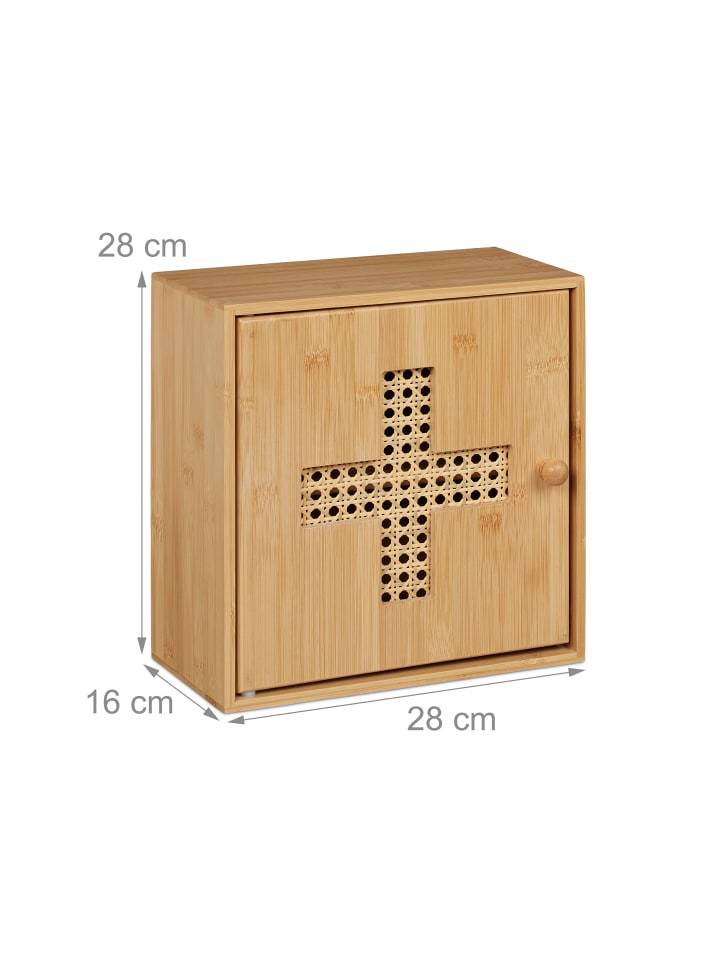 relaxdays Medizinschrank in Natur - (B)28 x (H)28 x (T)16 cm günstig kaufen onesize