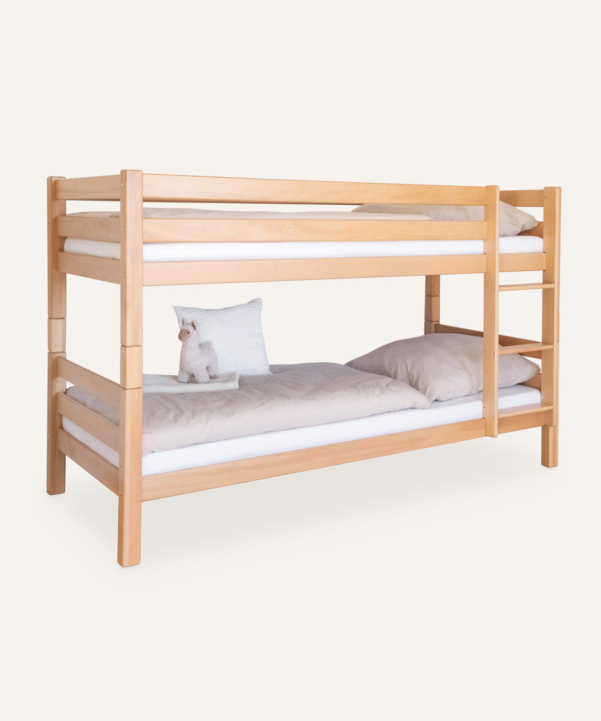 Etagenbett Buche Mittelhoch Transparent lackiert