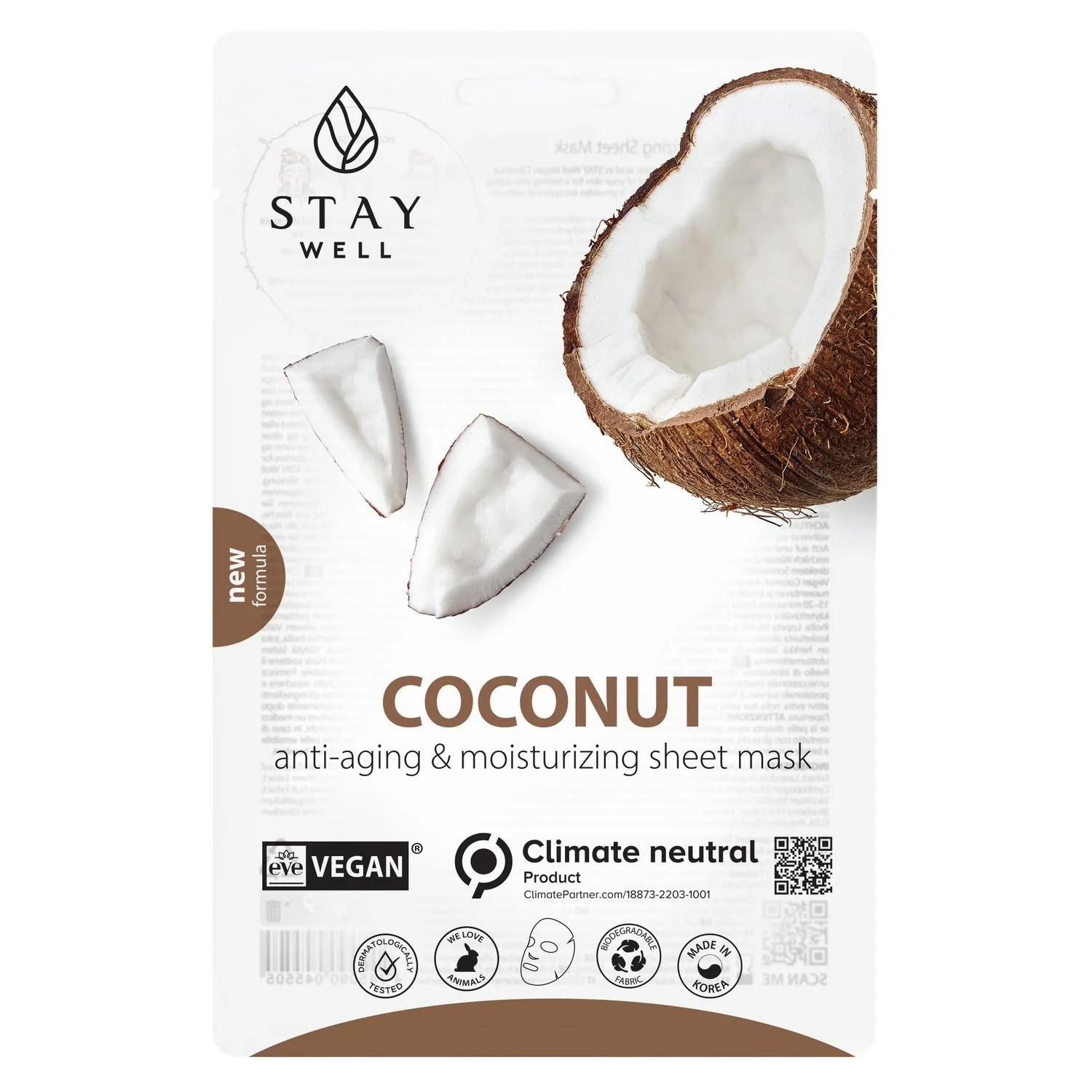 Mascarilla facial vegana de coco - Hidratante