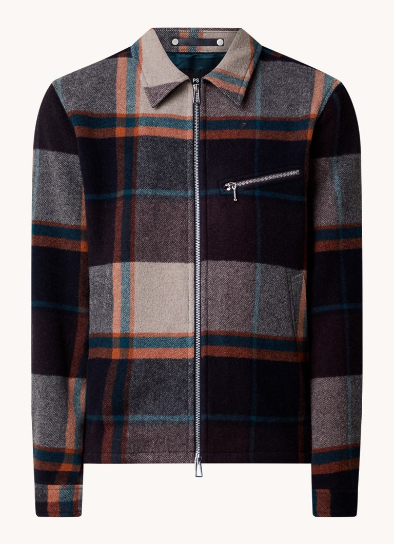 PS Paul Smith Harrington jacket in wool blend with checked design