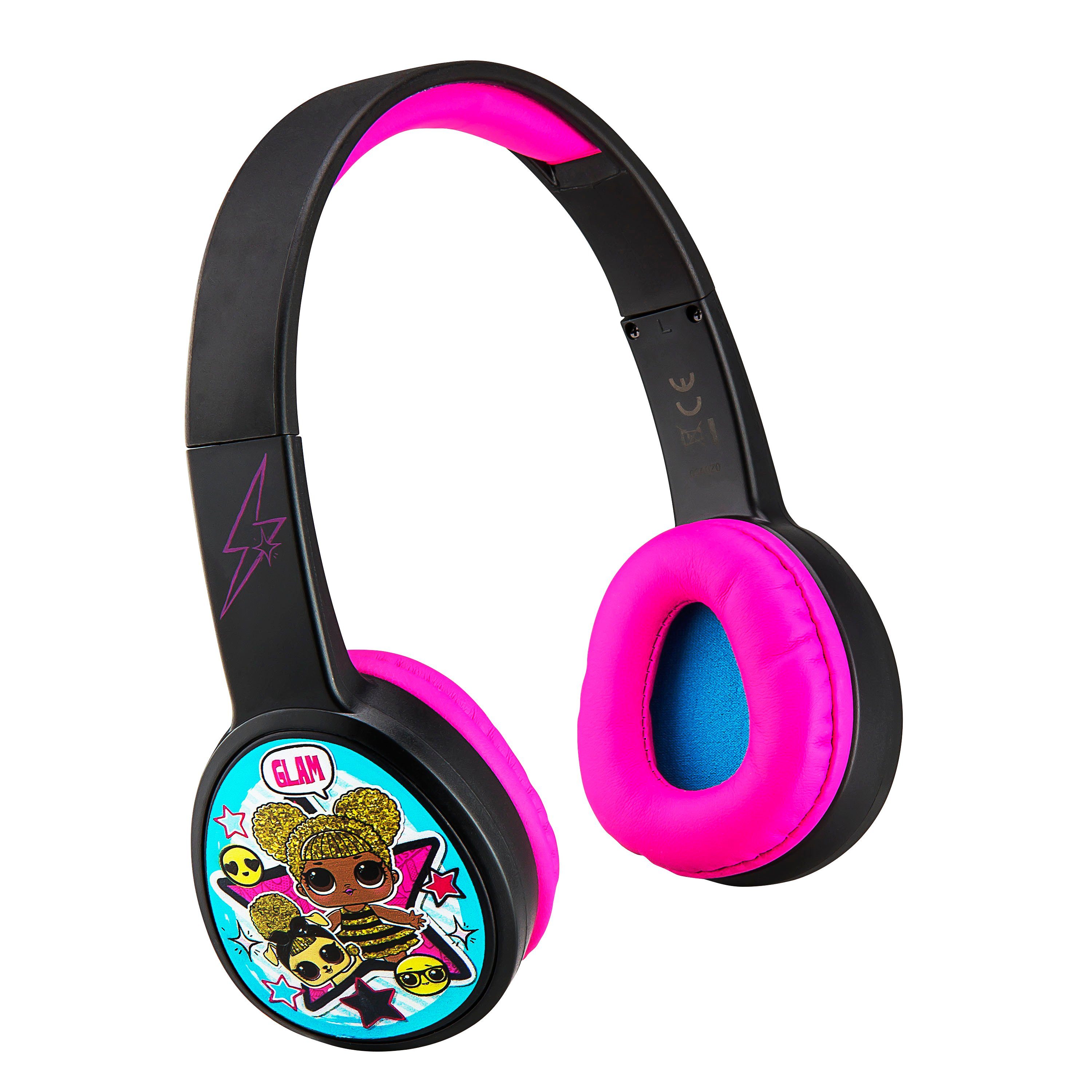 eKids LOL Surprise! kabellose Kinderkopfhörer Bluetooth-Kopfhörer (Lautstärkebegrenzung, größenverstellbarer gepolsterter Kopfbügel)