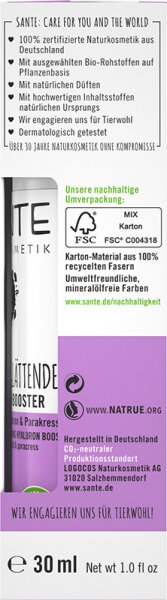 Sante Sofort Glättender Hyaluron Booster Natürliches Hyaluron & Parakresse Gesichtsserum