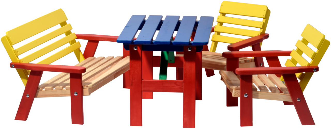 dobar Mehrfarbige Kindersitzgarnitur mit Tisch