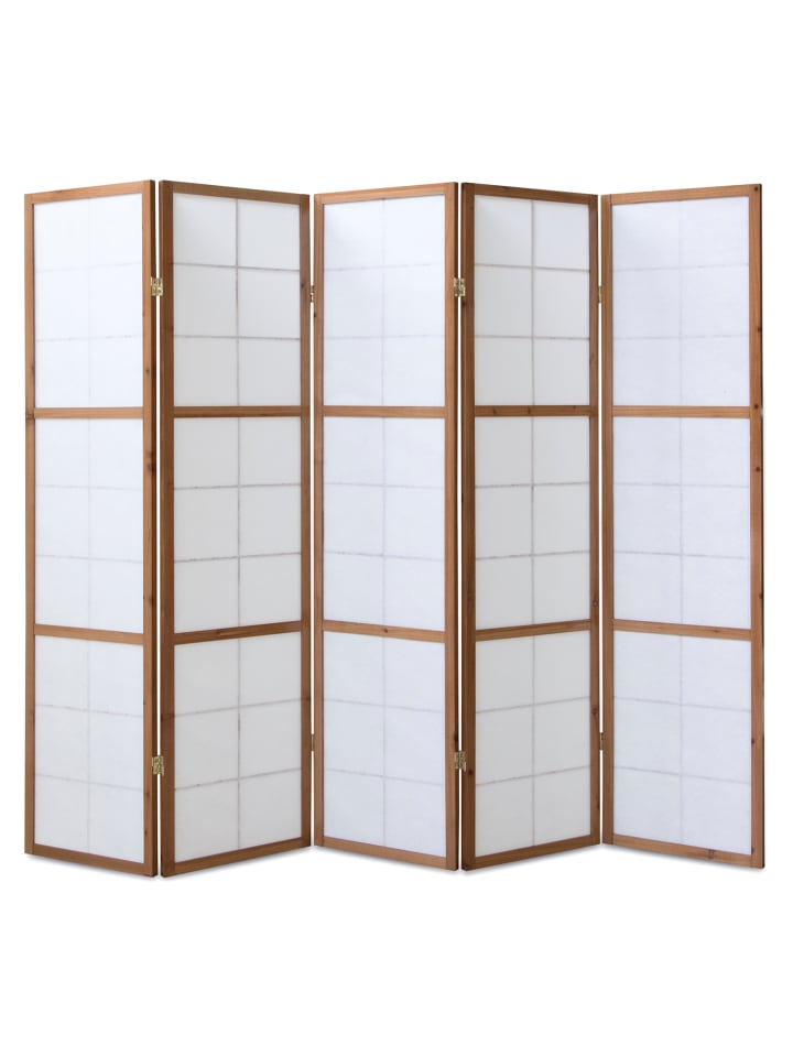 Homestyle4u 5-tlg. Paravent Shoji in Braun 220x175 cm günstig kaufen onesize