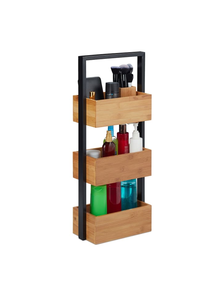relaxdays Badregal in Natur - (B)28,5 x (H)67 x (T)15 cm günstig kaufen onesize