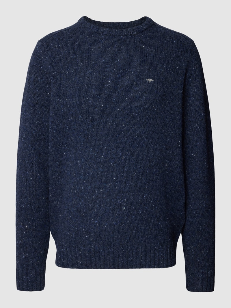Strickpullover in Melange-Optik Modell 'Donegal' in marineblau