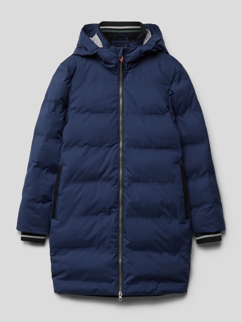 Steppjacke in Überlänge in marineblau