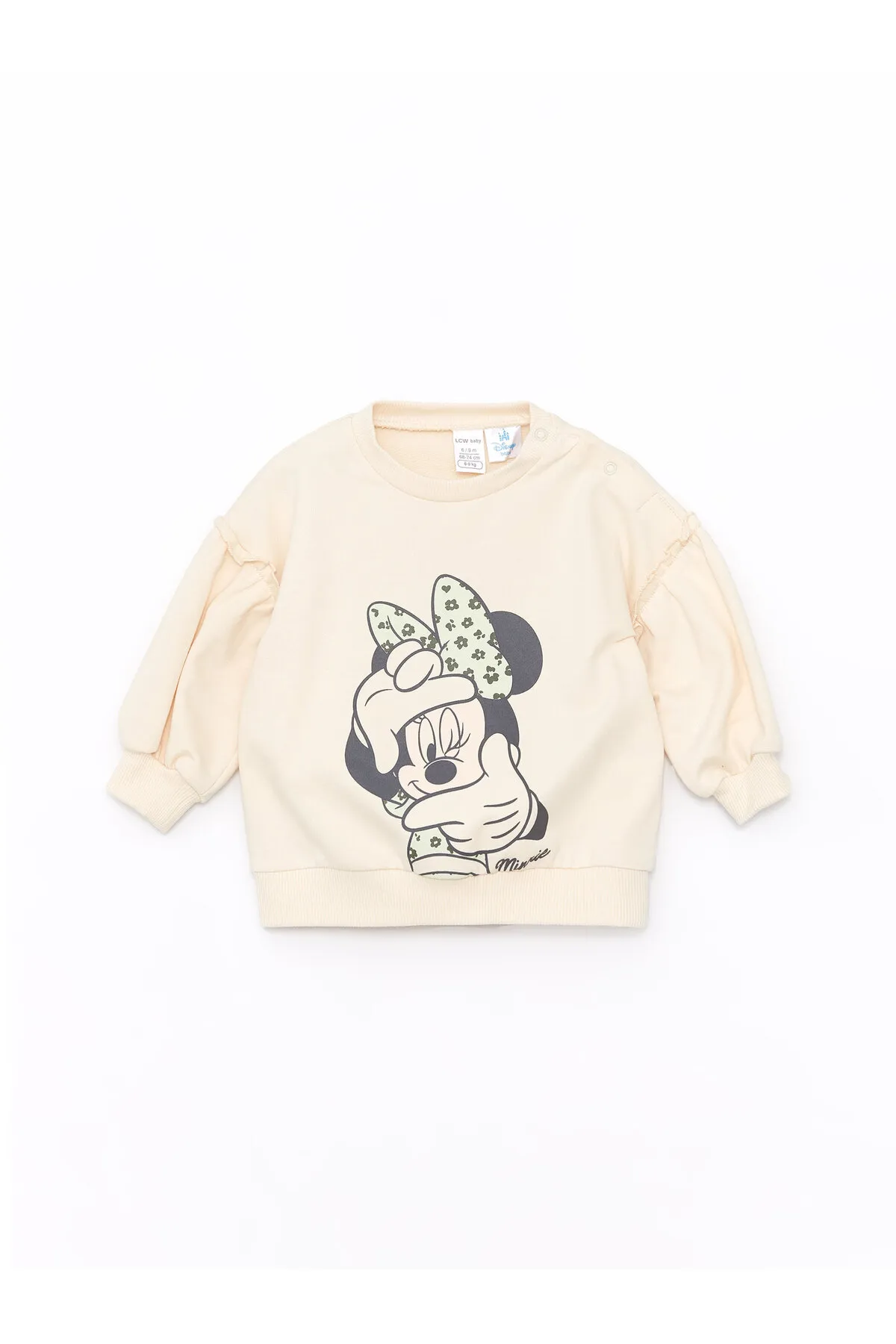 LC Waikiki  2-teiliges Set aus langärmeligem Sweatshirt und Strumpfhosen für Babys mit Rundhalsausschnitt und Minnie Mouse-Aufdruck