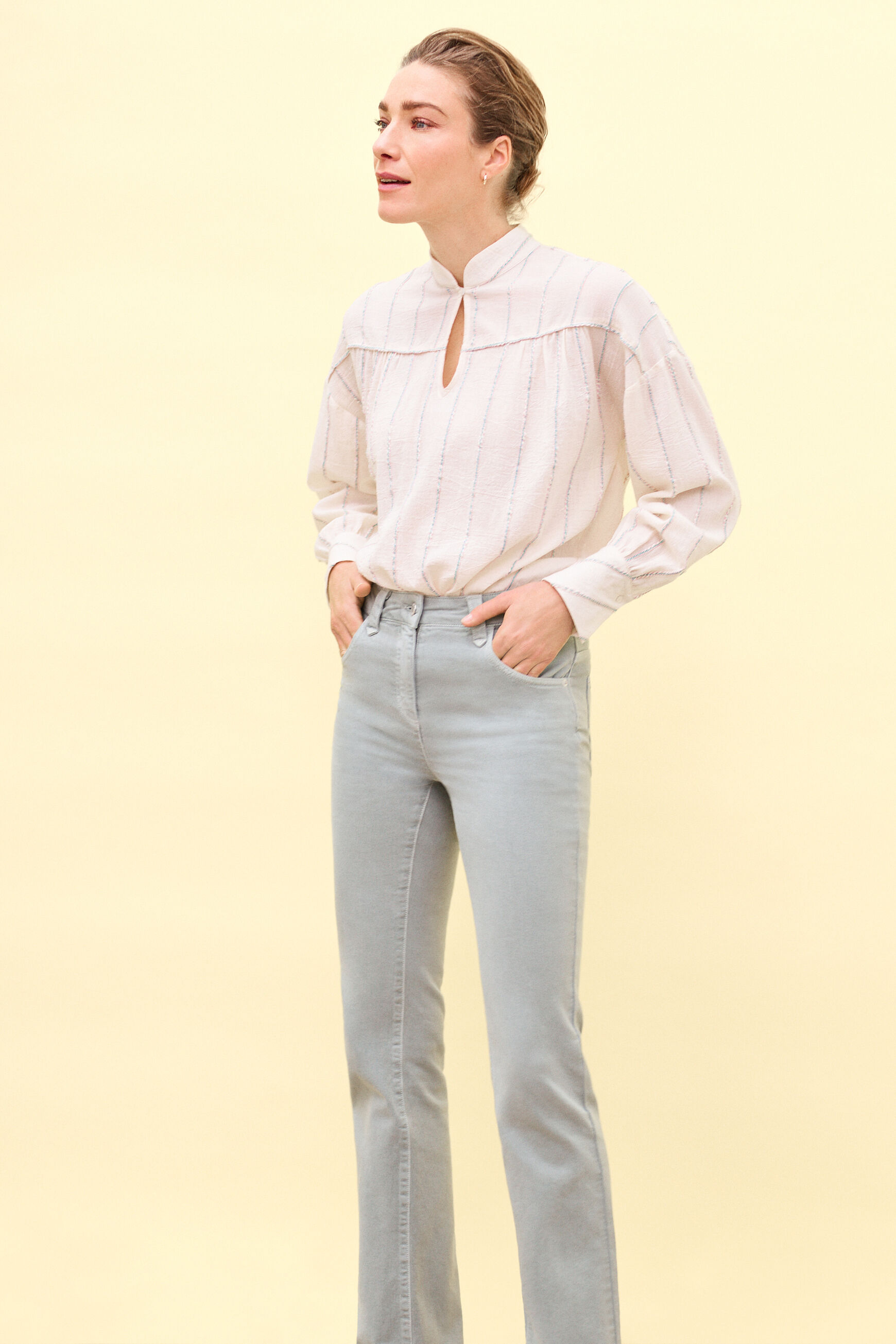 pantalon phoenix bleu pastel femme