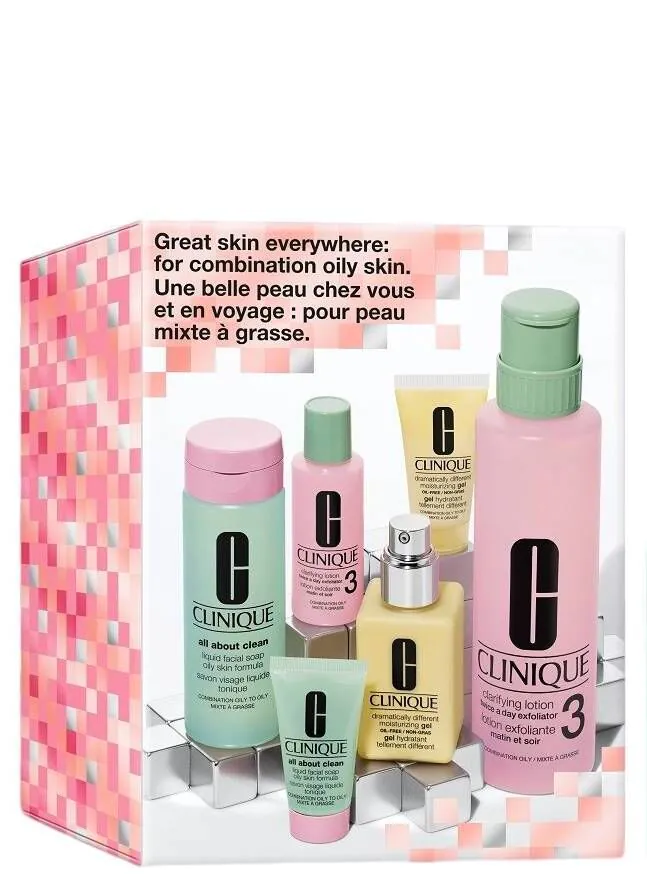 Clinique Great Skin Everywhere gavesæt til kombineret og fedtet hud