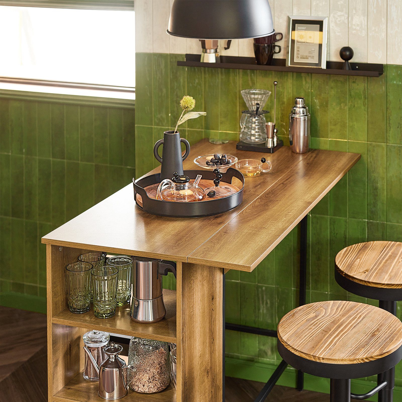 SoBuy Bartisch FWT98, mit Arbeitsfläche Esstisch Küchentisch Bistrotisch Stehtisch