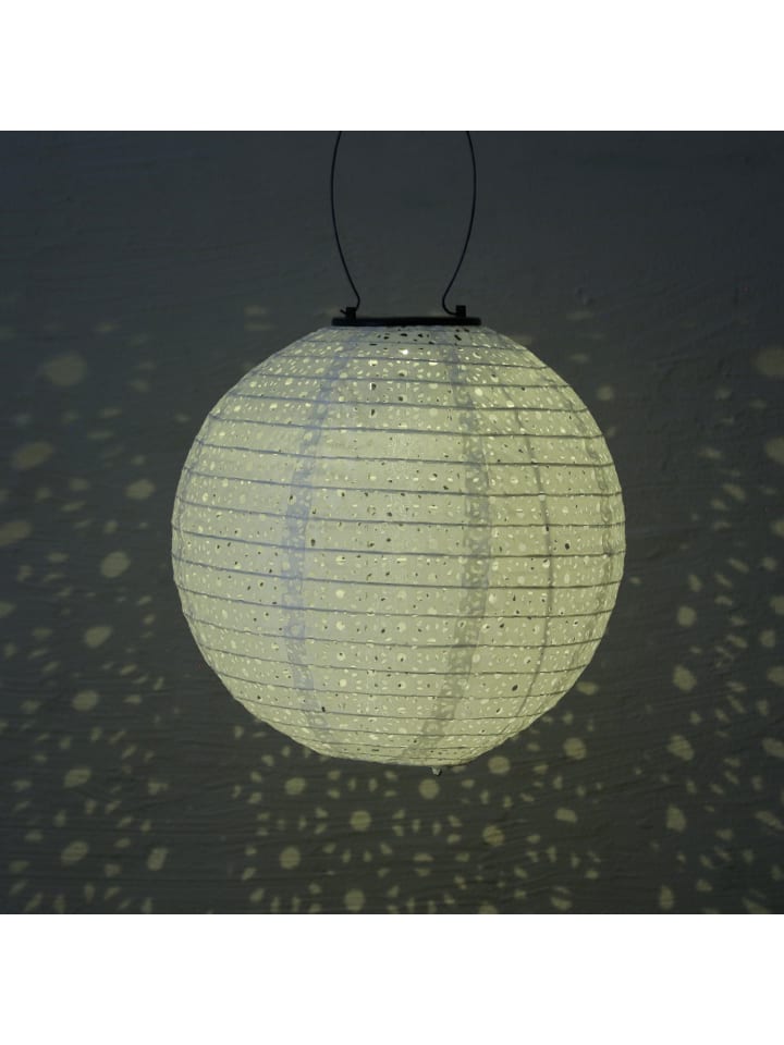 MARELIDA 2x LED Solar Lampion mit Blumenmuster D: 25cm/30cm in weiß günstig kaufen onesize